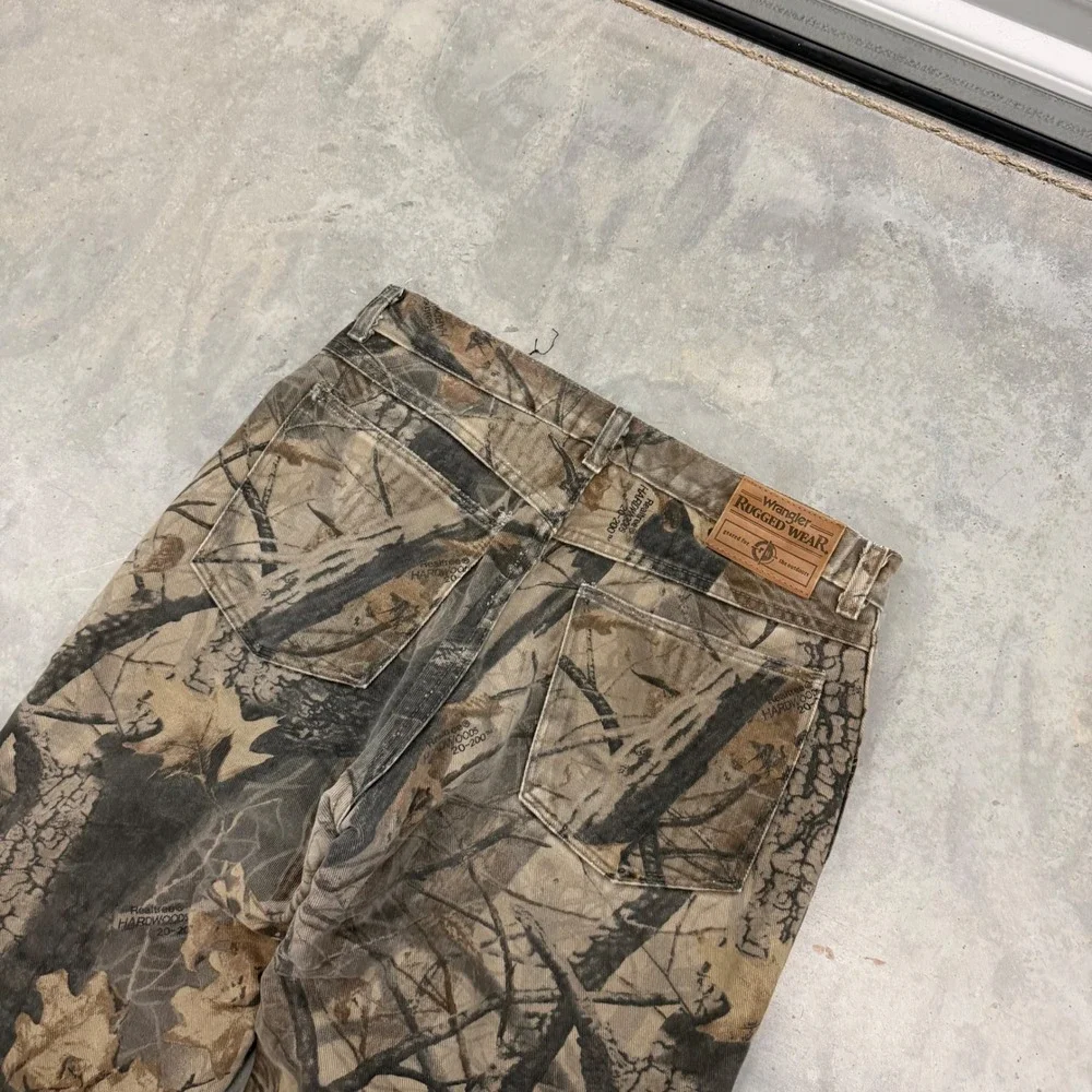 Y2K Mens Wrangler Rugged Wear Realtree Camo Lined Hunting Pants 32x32